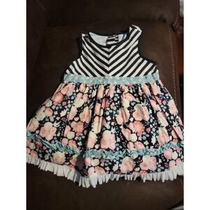 Ricrac and ruffles floral spring Easter dress size 6